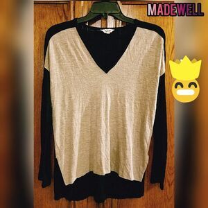 Madewell tan & black Blouse